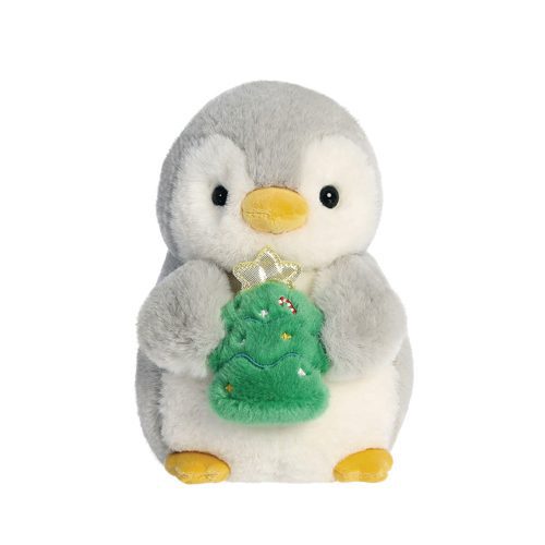 PomPom Penguin w/Xmas Tree 8In