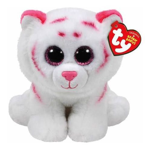 TY Tabor Pink/White Tiger Beanie Babies