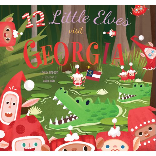 12 Little Elves Visit Georgia - Board Book