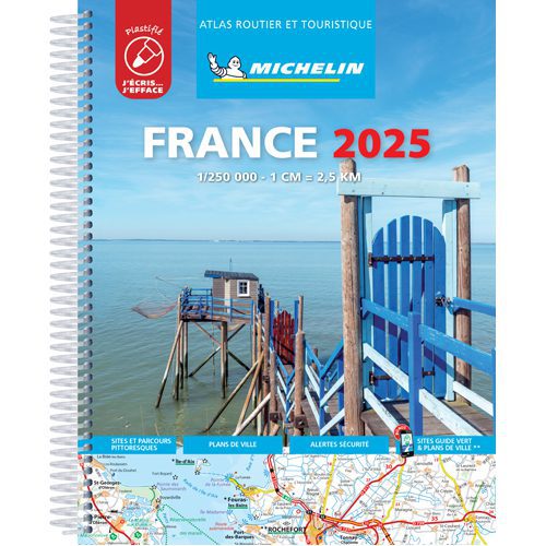 France 2025 - Tourist & Motoring Atlas Laminated Spiral - Spiral Bound